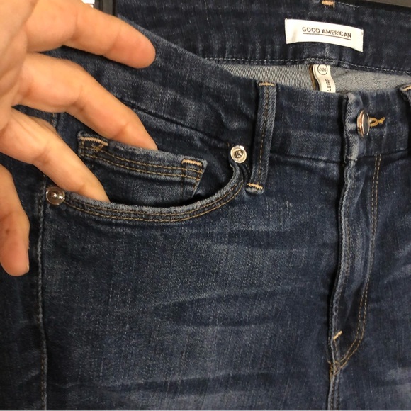 Good American Good Legs High Waist Crop Distressed Skinny Jeans 2/26 Médium wash - Picture 10 of 15
